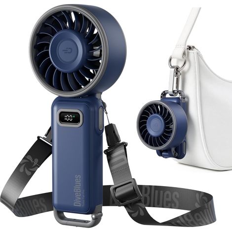 Mini ventilador turbo portátil, 100 velocidades con potente flujo de aire de 7,4 m/s, pequeño ventilador de bolsillo plegable 4 en 1 para mano, cuello o mesa, recargable para verano, viajes y uso al a
