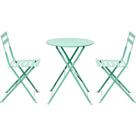 Set di tavolo e sedie da giardino 2 posti Lisbona Verde Menta