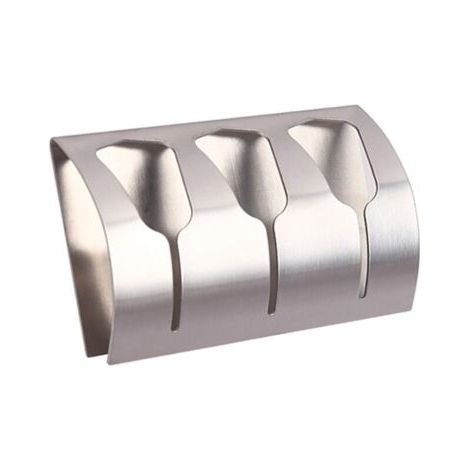 BUNTHAUS Lntyq Porte Serviette Salle de Bain Adhésif, Patère Torchons Cuisine avec 3 Crochets INOX Brossé, 10 kg