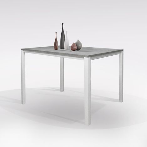 TAVOLO MOD. PLUTONE ALLUNGABILE CM 110X70 BIANCO E CEMENTO (1/5)