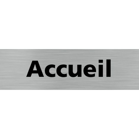 Pictogramme ACCUEIL (Q0137).- Adhésif aspect aluminium brossé - (1/5)
