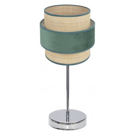 Lampada da tavolo Reyes 1xe14 Cromo/verde naturale 43x18x18 cm