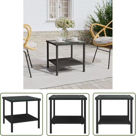 Maison Exclusive Beistelltisch Schwarz 45x45x45 cm Poly Rattan (1/5)