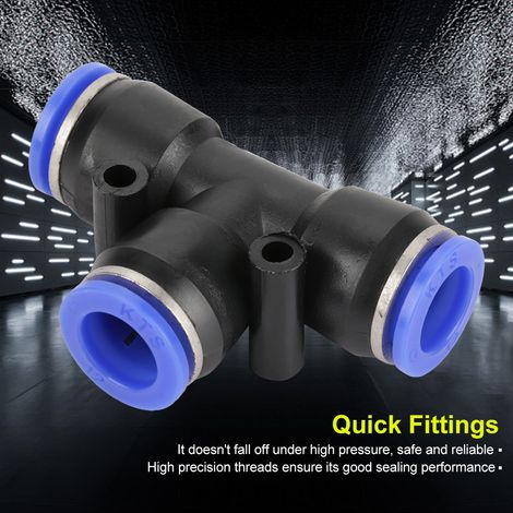 Raccord pneumatique en T 3 voies OD 12mm, lot de 10, connecteurs rapides à pousser pour tuyau d'air comprimé (1/5)
