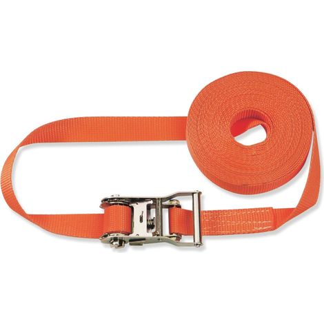 Braun 1000-1-600 - Cinghia 2000 daN, monopezzo, lunghezza 6 m, larghezza 35 mm, con dente di arresto, colore: Arancione (1/5)