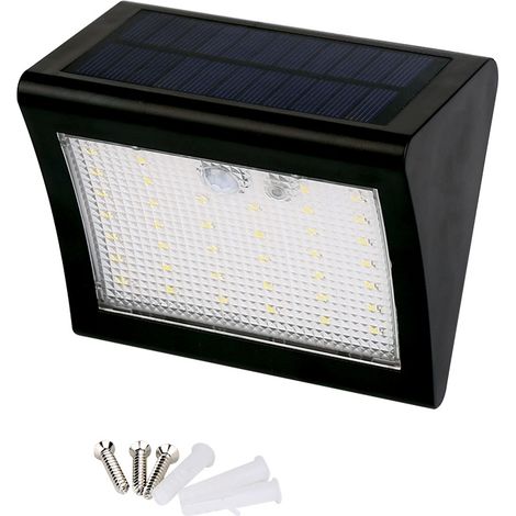 Lampe Solaire Extérieure - Détecteur De Mouvement PIR - 38 Led - Étanche Ip65 - 3 Modes - Pour Jardin Terrasse Porche Escalier - 1 Pièce (1/5)