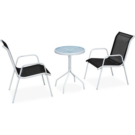 vidaXL Set da Bistrot 3 pz in Acciaio Nero (1/5)