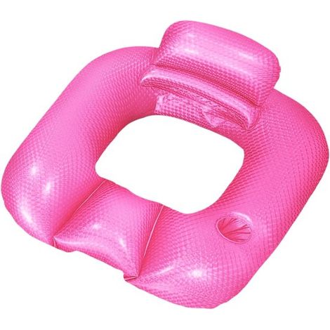 Poltrona reclinabile galleggiante - Sedia gonfiabile - Relax all'aperto - Pieghevole - 90x80x40 cm - Rosa (1/5)