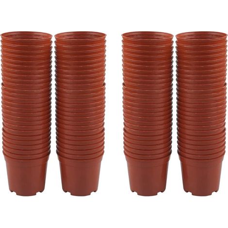 200 Pièces Séries 8.5 CM Pots de Plantes En Plastique Ronds Petits Pots de Fleurs (1/4)