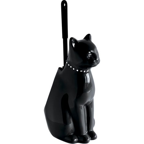 GELCO - pot à balai brosse wc chat noir onyx (1/2)
