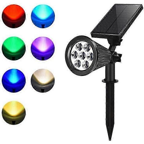 Faretti solari per giardini esterni, prati, illuminazione colorata da giardino, applique e faretti paesaggistici a terra per parchi. (1/5)