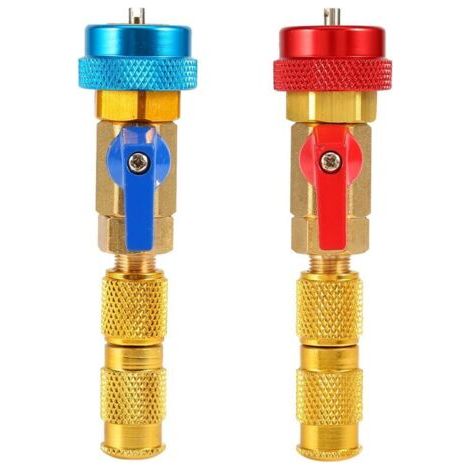 Outil de Retrait de Noyau de Valve, Outils de réparation côté Pression, climatisation R134A Outil de démontage Rapide de Noyau de Valve Outil Haute Basse Pression (1/4)