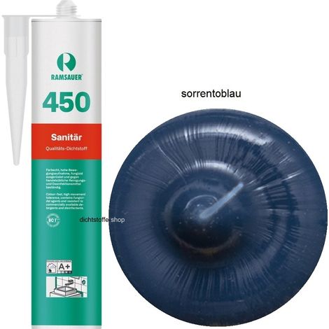 Ramsauer 450 Sanitär Silikon Fugen Dichtstoff 310ml Kartusche sorrentoblau