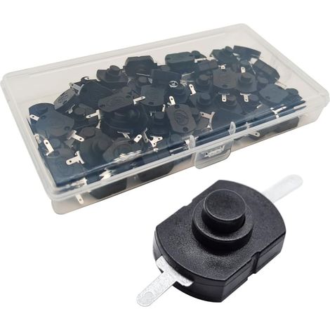 50pcs 17 12 Micro Mini Interrupteur Marche/arrêt 1.5A 250V Interrupteur à Bouton-Poussoir Autobloquant pour Bricolage Lampe de Poche SMD Type KAN-23 (1/5)