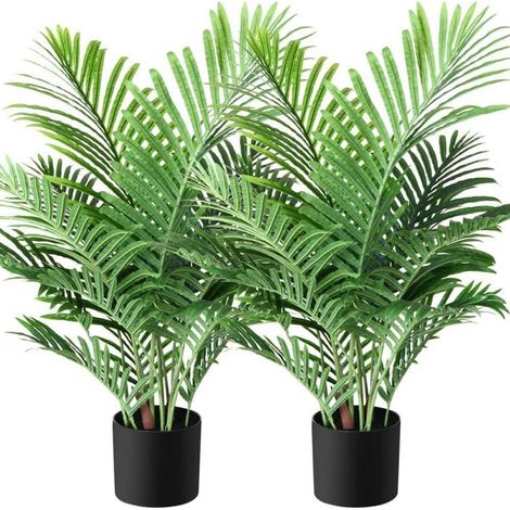Kunstpalme Areca 90 cm im Topf, 2 Stück, realistisch, pflegeleicht (1/5)
