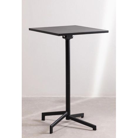ORION91oficial® -Mesa Alta de Bar Cuadrada Plegable 60x60 cm Convertible 2 alturas Acero Color Negro Restaurante Terraza Bar-spaziOrion91 (1/5)