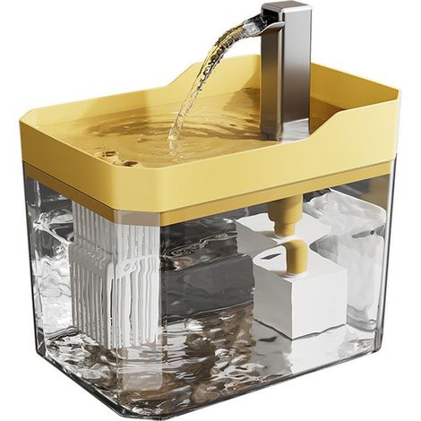Fontaine à Eau Pour Chat - 2 Litres Avec Filtre Charbon Actif - Pompe Silencieuse 25db - Bol Inox Et Usb - Pour Maison (1/5)