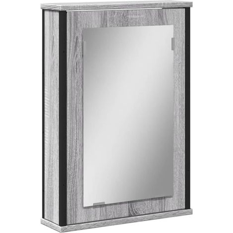 Armoire à miroir de salle de bain sonoma gris bois d’ingénierie