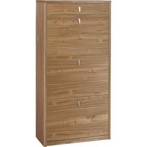 Scarpiera 3 Ante e 1 Cassetto 63L x 29P x h127 – Finitura Legno Noce Stelvio – Sarmog (1/3)