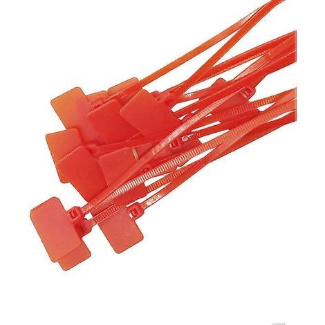 250 attaches de câble électriques autobloquantes durables 4x150 avec âme en nylon et étiquette de marquage pour la maison et le bureau (rouge)-16X2.5 cm-Red (1/2)