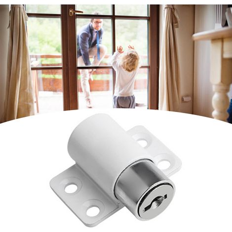 Loquet de ventilation à clé pour porte coulissante, verrou antivol de sécurité, verrou de sécurité enfant pour fenêtre, blanc (1/5)