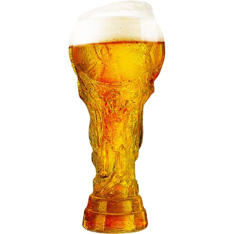 Chope à bière verre borosilicate trophée football 450ml design original robuste idéal cadeau amateur sport (1/5)