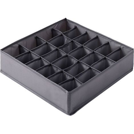 2 Boîtes de Rangement pour Chaussettes et Sous-Vêtements - Organisateur de Tiroir avec Séparateurs Modulables (1/5)