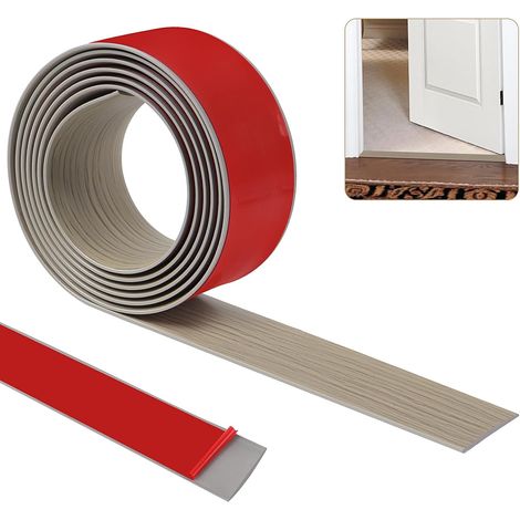 200cm×5cm Bande de seuil, bandes de garniture de porte de tapis,bande de séparation de porte de sol auto-adhésive, bande de garniture de bord(Grain de bois gris) (1/5)