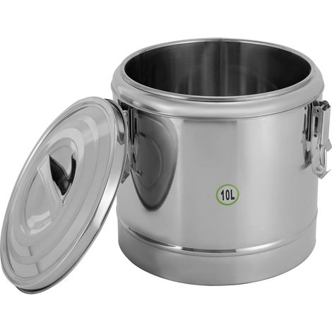 Thermobehälter Edelstahl Thermobox Warmhaltebehälter Speisen Thermoport 10 L, für Restaurants, Kantinen, Hotpot-Geschäfte, Hotels, Hausküchen, Einkaufszentren, Schulen, Picknicks, Camping