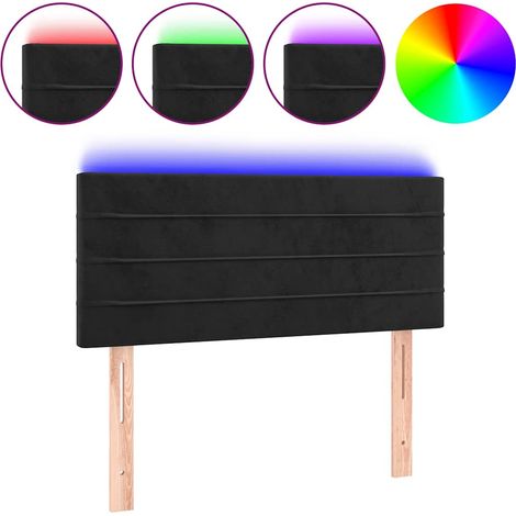 Maison Exclusive - LED Kopfteil Schwarz 80x5x78/88 cm Samt (1/5)