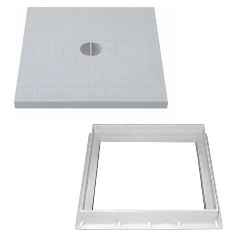 CHIUSINO POZZETTO TOMBINO PLASTICA TELAIO E COPERCHIO PVC CM.20x20