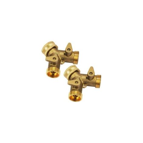 Y Diviseur 2 Voies Robinet Double 3/4 Pouces Tuyau Alimentation Lave-Linge Connecteur pour 2 Appareils (1/4)