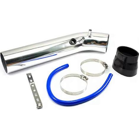 Kit de modification universel pour conduit d'admission d'air de voiture, 76 mm (3 pouces), en alliage d'aluminium argenté. (1/5)