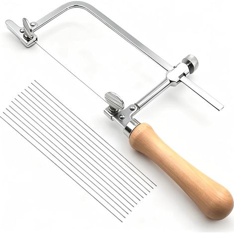 Scie à chantourner réglable - Scie à chantourner - Scie à chantourner - Scie à métaux - Scie à métaux - Avec 12 lames de scie à chantourner - Idéale pour le bois, le verre, le métal et divers (1/5)