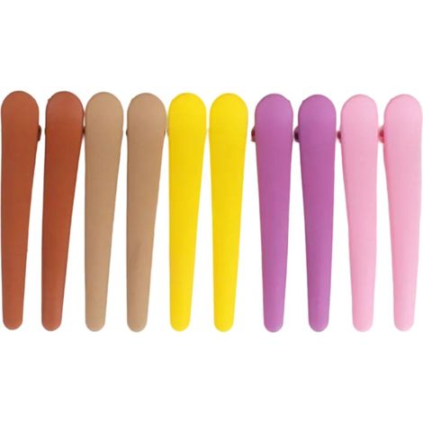 Pince À Cheveux - Bec De Canard Et Croc D'alligator - Plastique Antidérapant Avec Peigne Intégré - Lot De 10 (1/5)