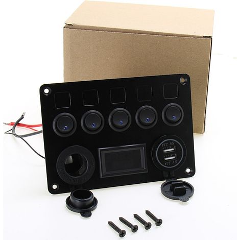 12V-24V power indicator socket combination 5+3 marine switch panel marine LED rocker arm automotive (1/4)