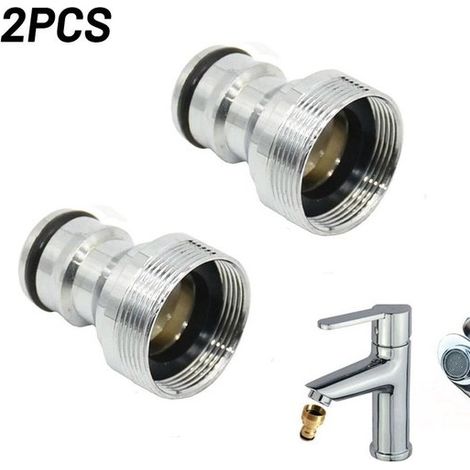 2 piezas plateadas, compatibles con roscas internas de 22 mm y externas de 24 mm, botellas pulverizadoras, grifos de cocina y fregadero (1/5)