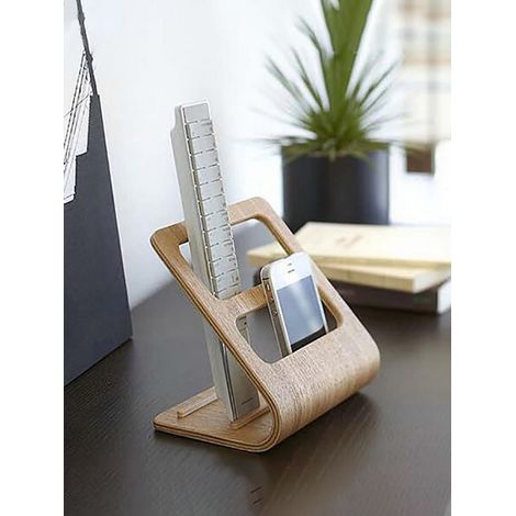 Plateau de rangement en bois naturel pour table basse, support multifonction pour télécommandes, étagère de salon style minimaliste (1/5)