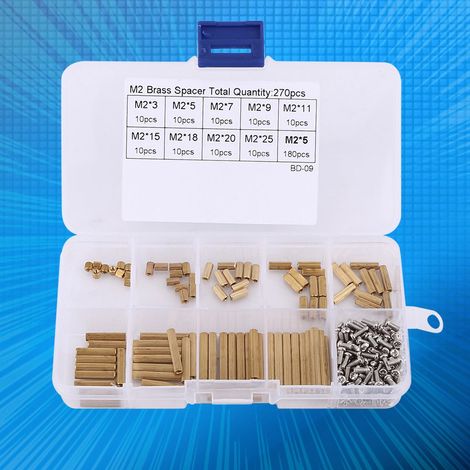 Kit de 270 isolateurs à double tuyau moletés M2 avec coffret à vis (type B) (1/5)