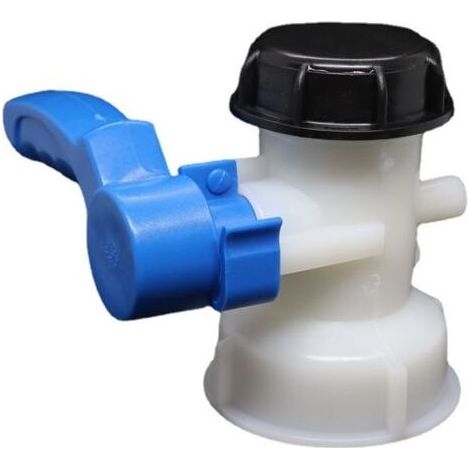 Adaptateur pour conteneur IBC DN40 62 mm, vanne à bille à filetage grossier, vanne de sortie pour réservoir d'eau de pluie, raccord pour tuyau simple (1/5)