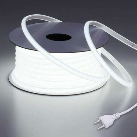 220V Ruban LED COB Exterieur Etanche 6M 6000K Blanc Froid, Flex Découpable IP65 Bande LED Étanche Sans Transformateur, Prise (1/5)