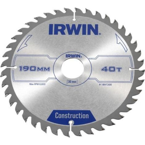 Lame De Scie Circulaire - 190 Mm - Trou 30 Mm - 40 Dents