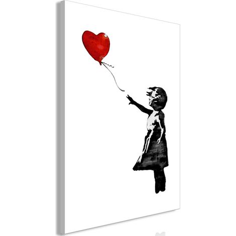 Tableau Banksy : Fille au ballon (1 partie) Vertical - 60 x 90 cm (1/4)