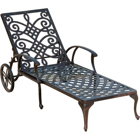 Inko Sonnenliege Nexus Alu-Guss 200x70x30 cm Rollliege 2 Farben zur Auswahl Bronze (1/5)