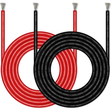 10 Gauge Silicone Wire 12 m 1.8 m Black 1.8 m Red Super Soft Flexible Silicone Wire (1/5)