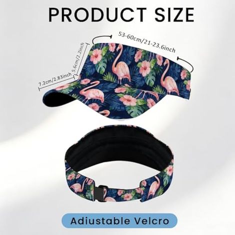 Visière unisexe, visière de sport légère pour la protection solaire, visière réglable (53-60 cm) pour la course à pied, le tennis, le golf et les activités de plein air (taille unique). (1/5)
