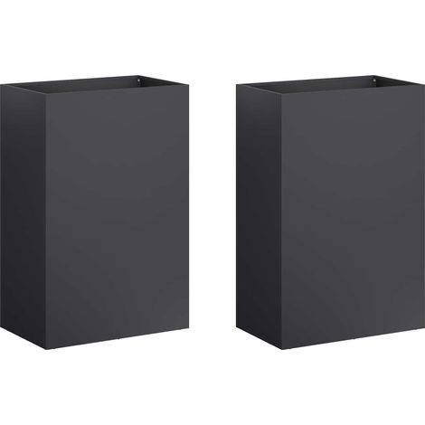 Maison Exclusive - Cache-pot de jardin 2 pc Noir 40 x 30 x 75 cm (1/5)