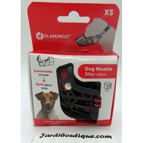 Muselière SILAS XS noir.  24 cm 30-38 cm. pour chien. - Flamingo