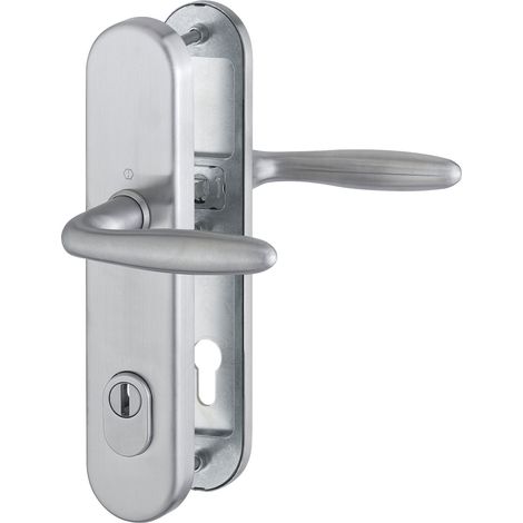 HOPPE Sicherheits- Drückergarnitur VERONA - DIN 92mm, edelstahl matt, 1 Stk