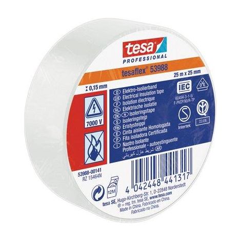 NASTRO PVC ISOLANTE IMQ TESA - BIANCO MM 25 ML 25- 10 pezzi